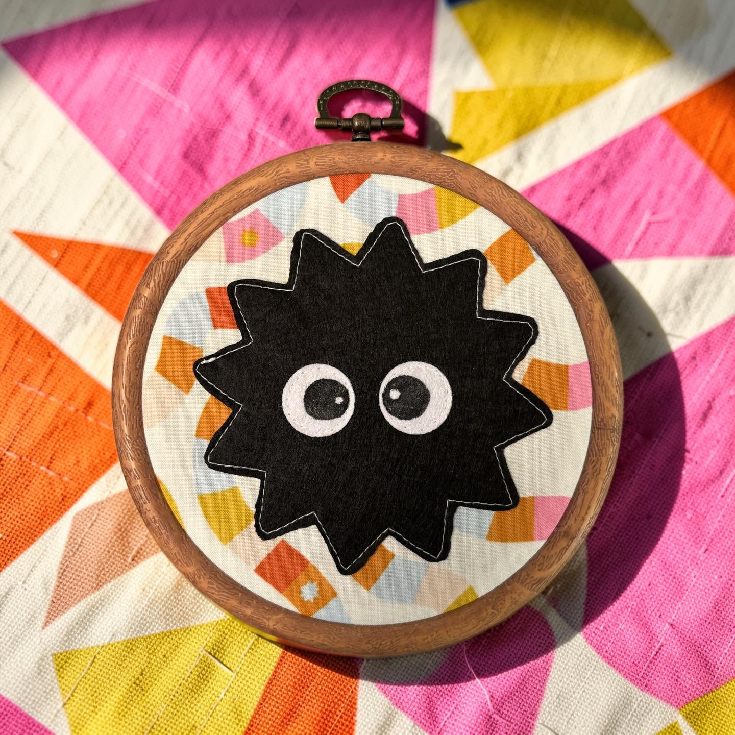 "Playful Soot Sprite" Hoop Wall Hanging