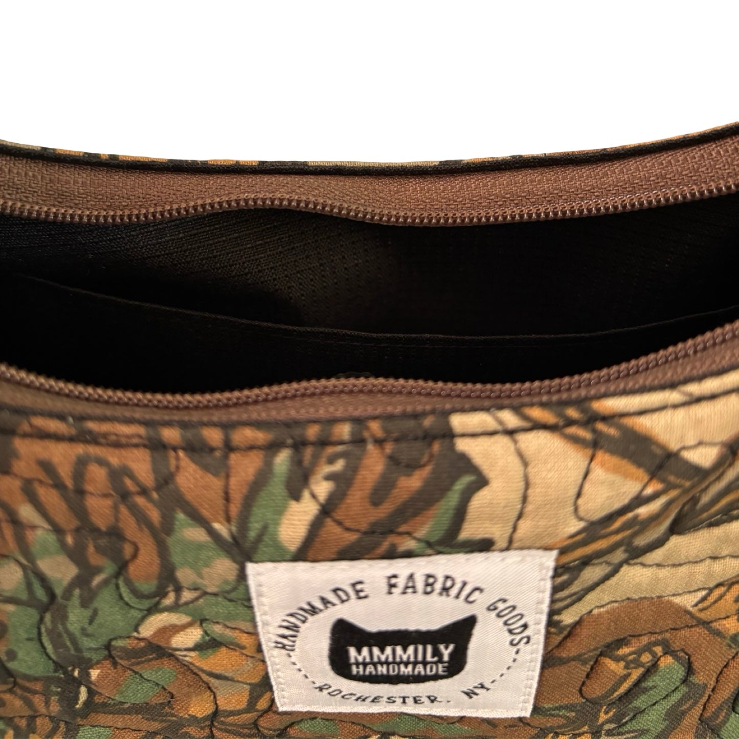 Vintage Woodland Camo Crescent Bag
