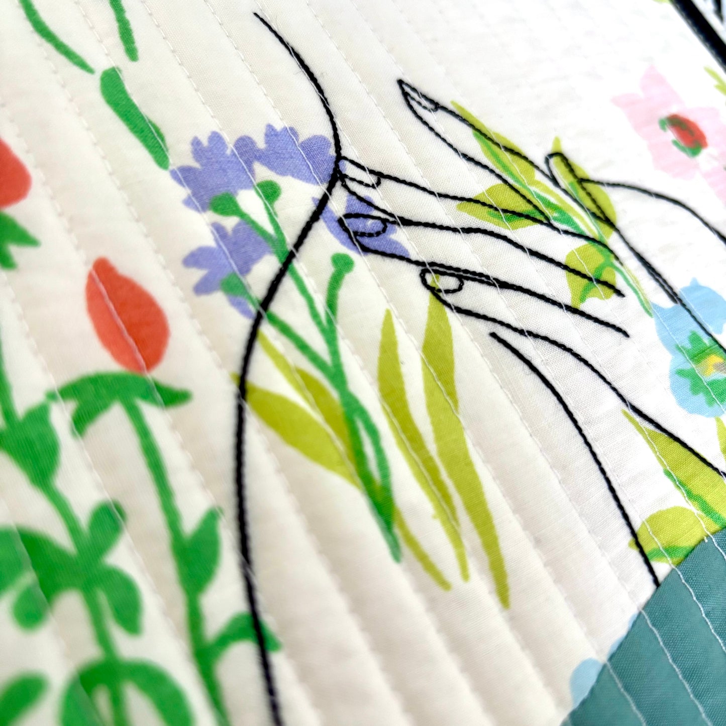 "Beneath the Surface, She Blossoms" Quilted Wall Hanging