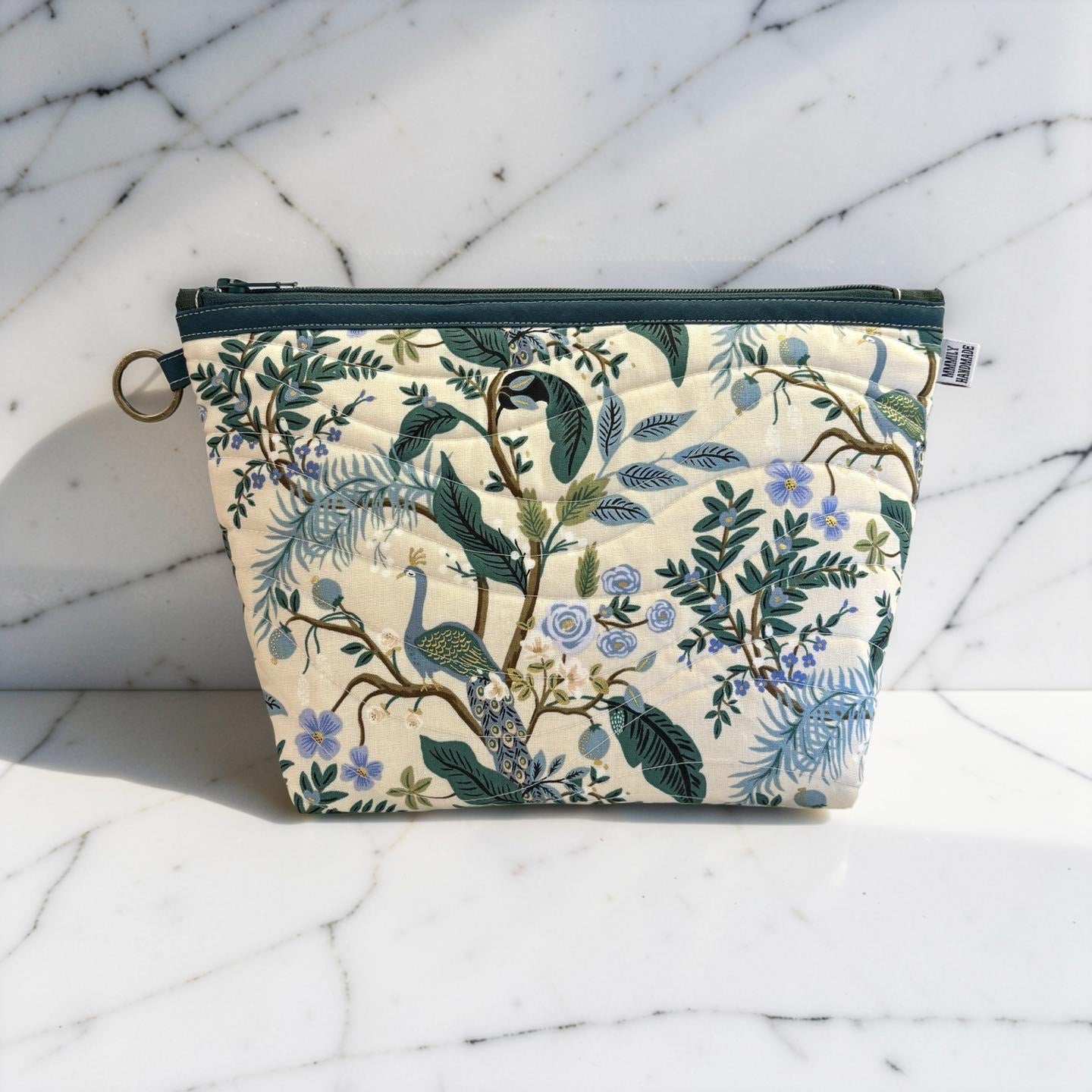 Floral Peacock Toiletry Case