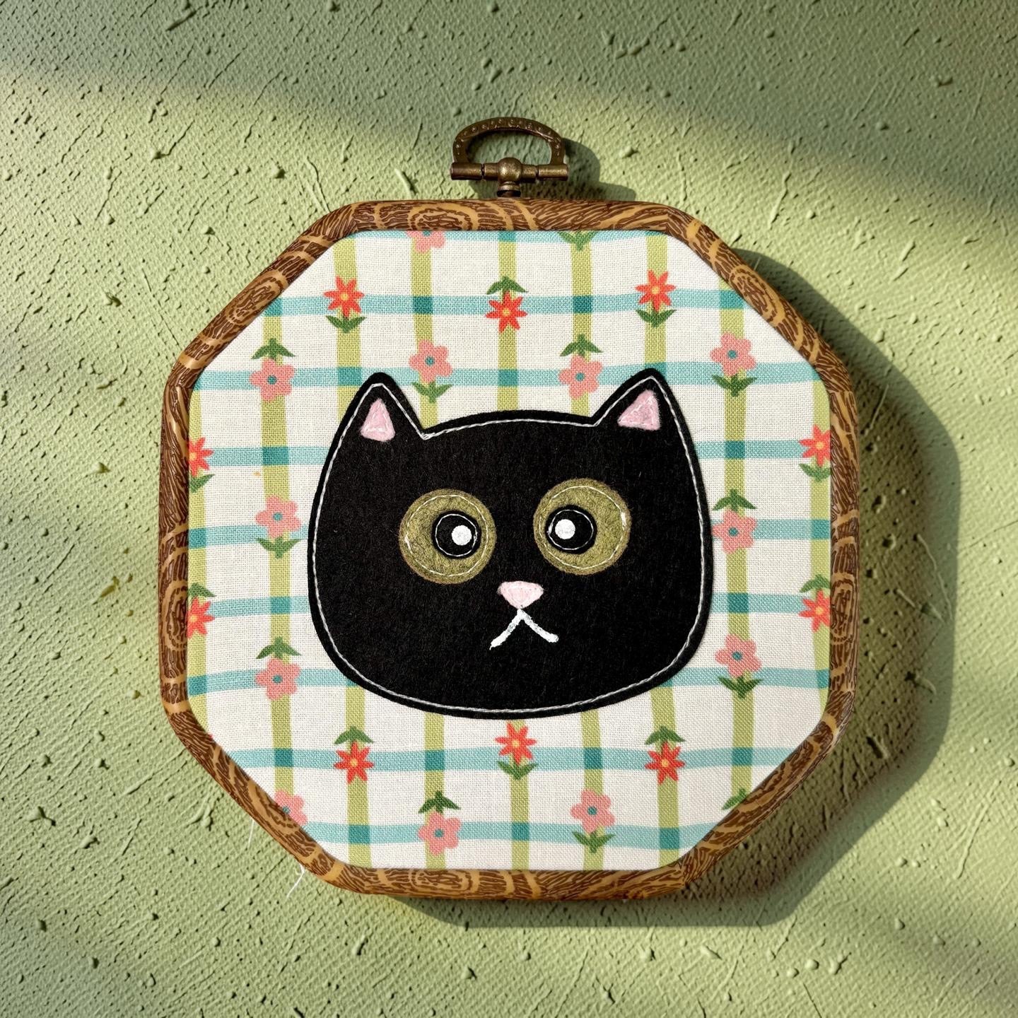 Black Cat Hoop Wall Hanging