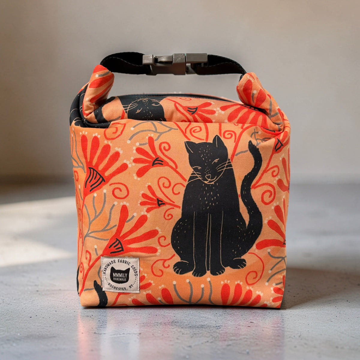 Floral Cat Lunch Bag