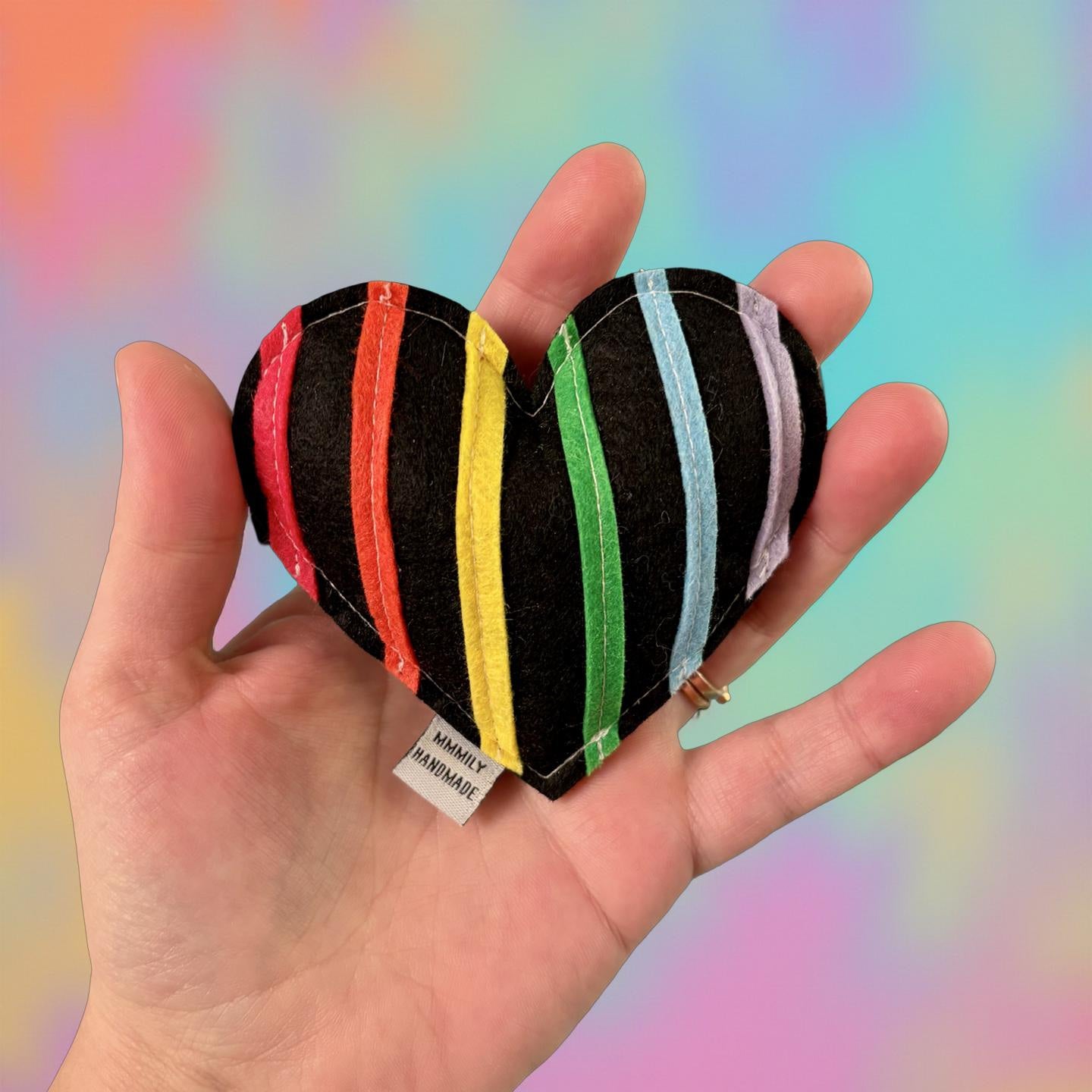 Rainbow Heart Catnip Toy