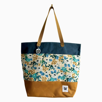 Blue Floral Tote Bag