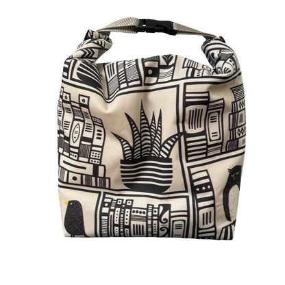 B&W Bookshelf Lunch Bag