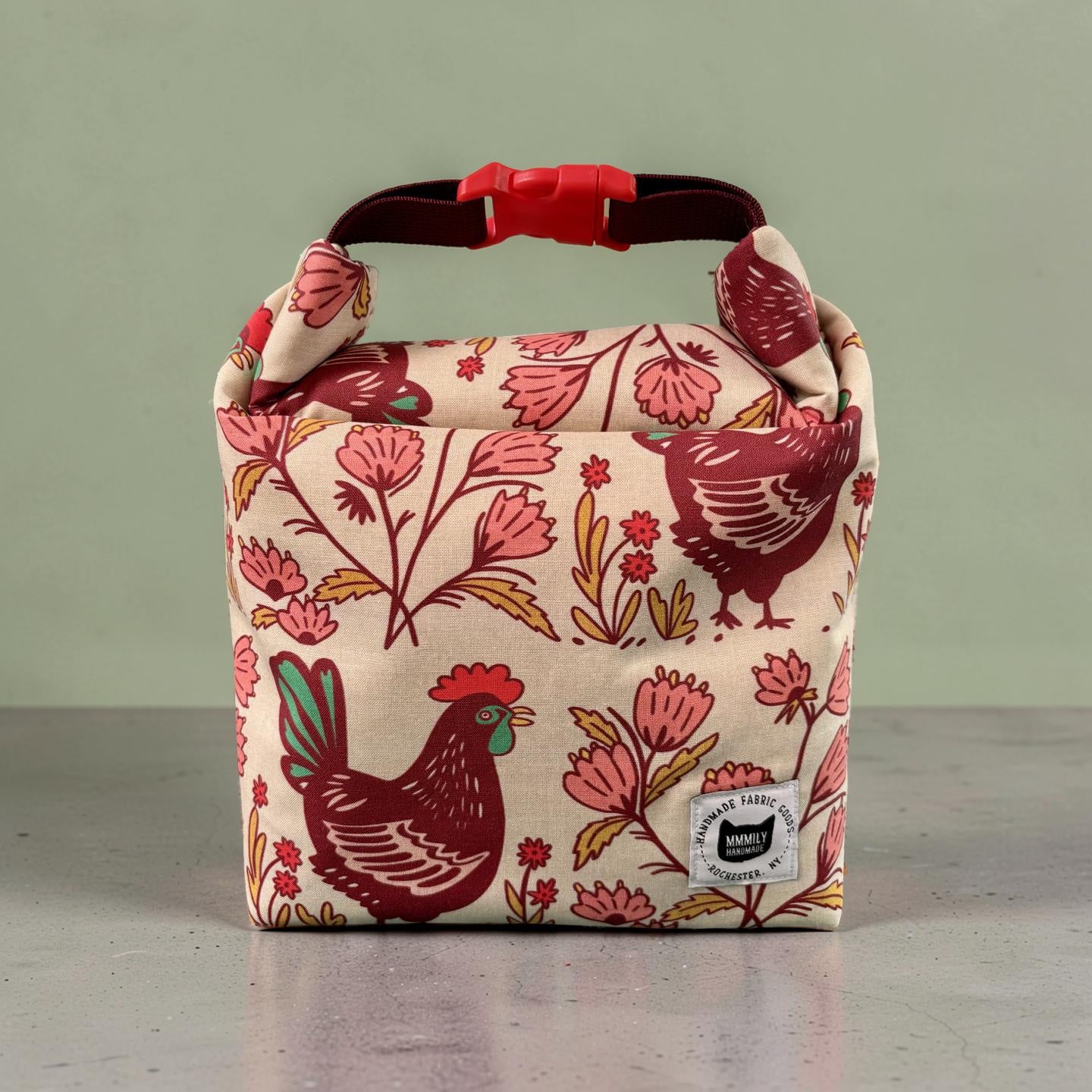 Folk Art Hens Lunch Bag