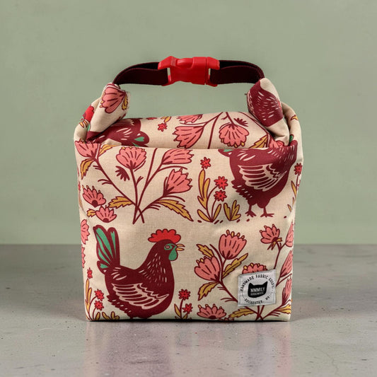 Folk Art Hens Lunch Bag