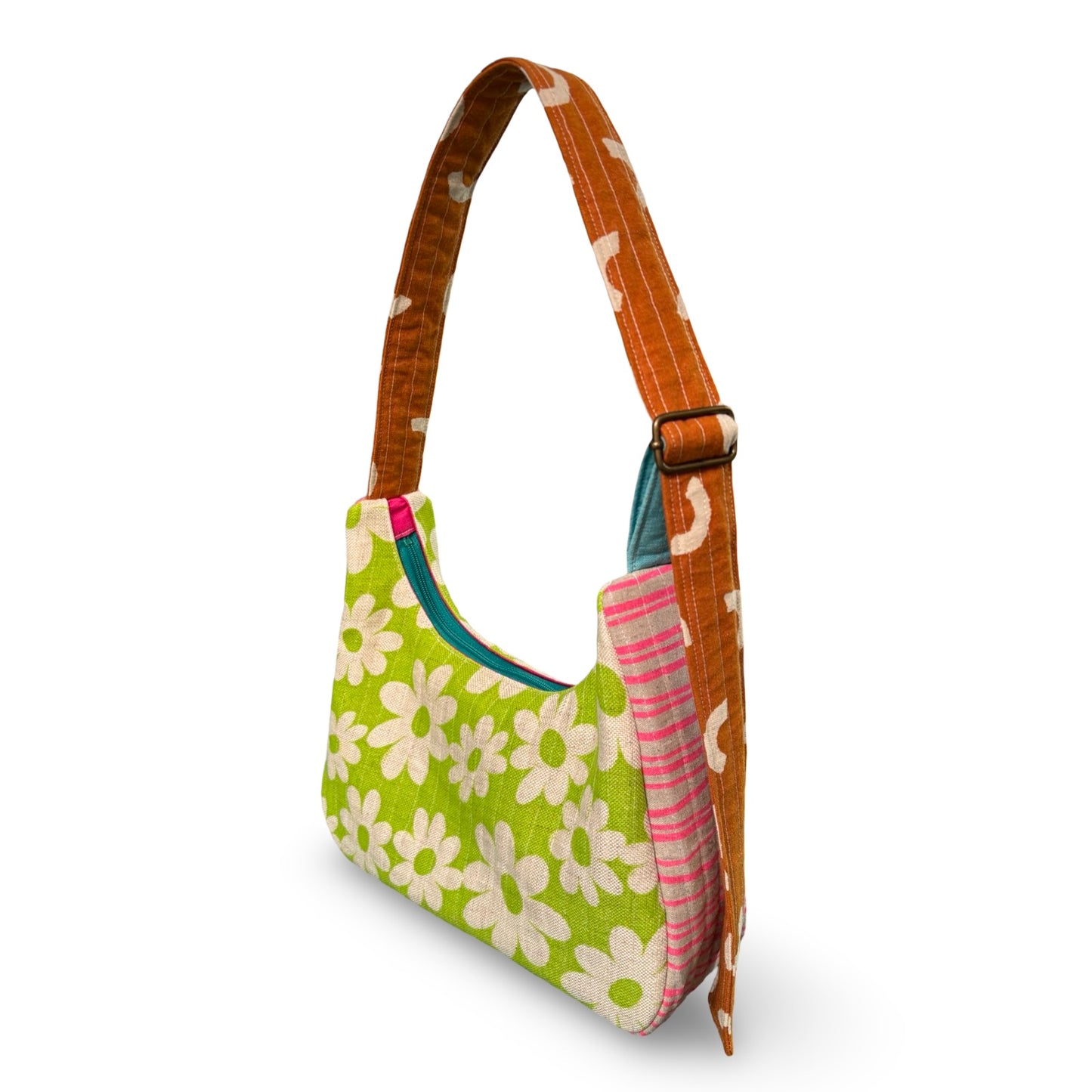 Vintage Floral Crescent Bag