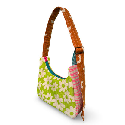 Vintage Floral Crescent Bag