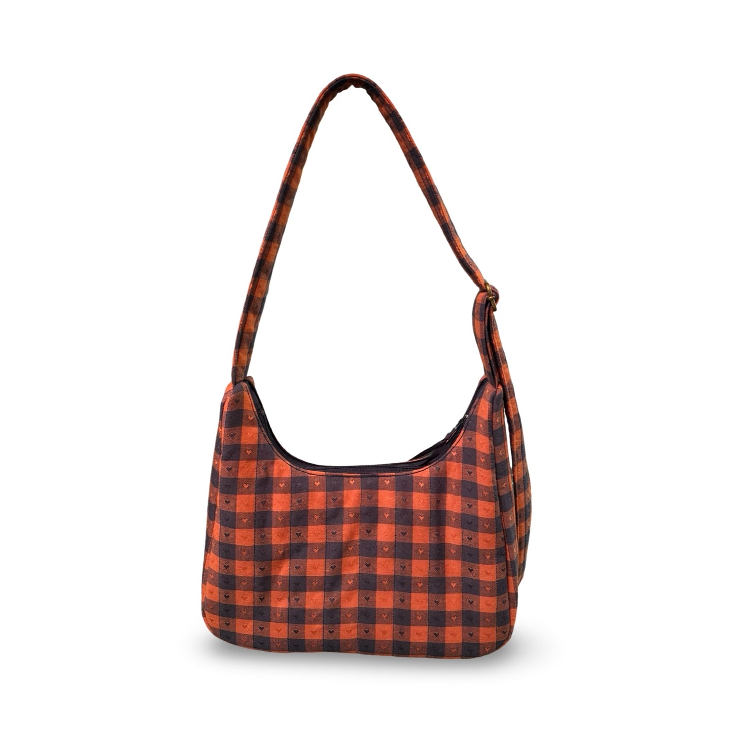Heart Gingham Crescent Bag