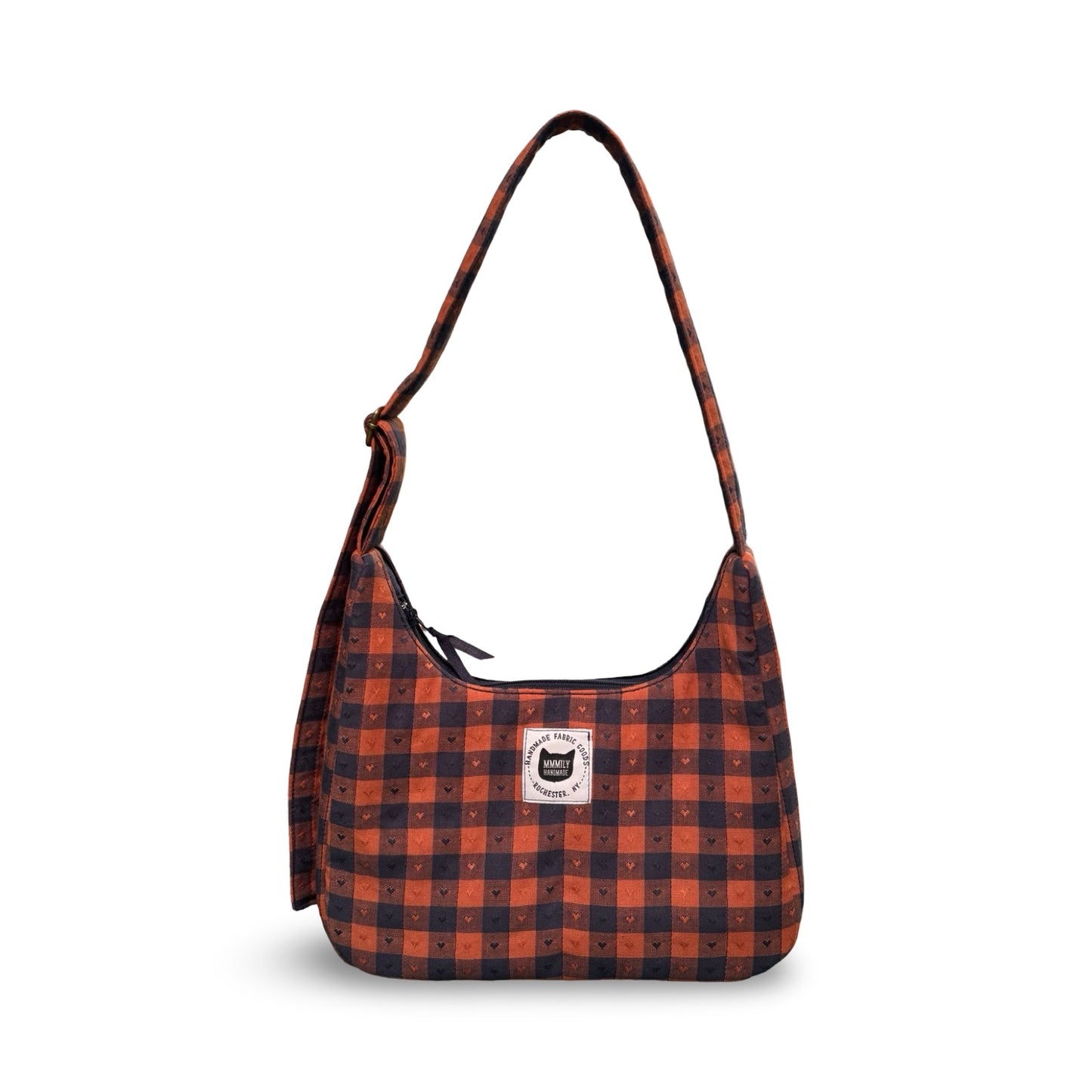 Heart Gingham Crescent Bag