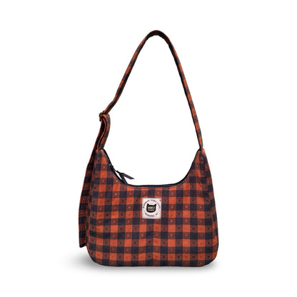 Heart Gingham Crescent Bag
