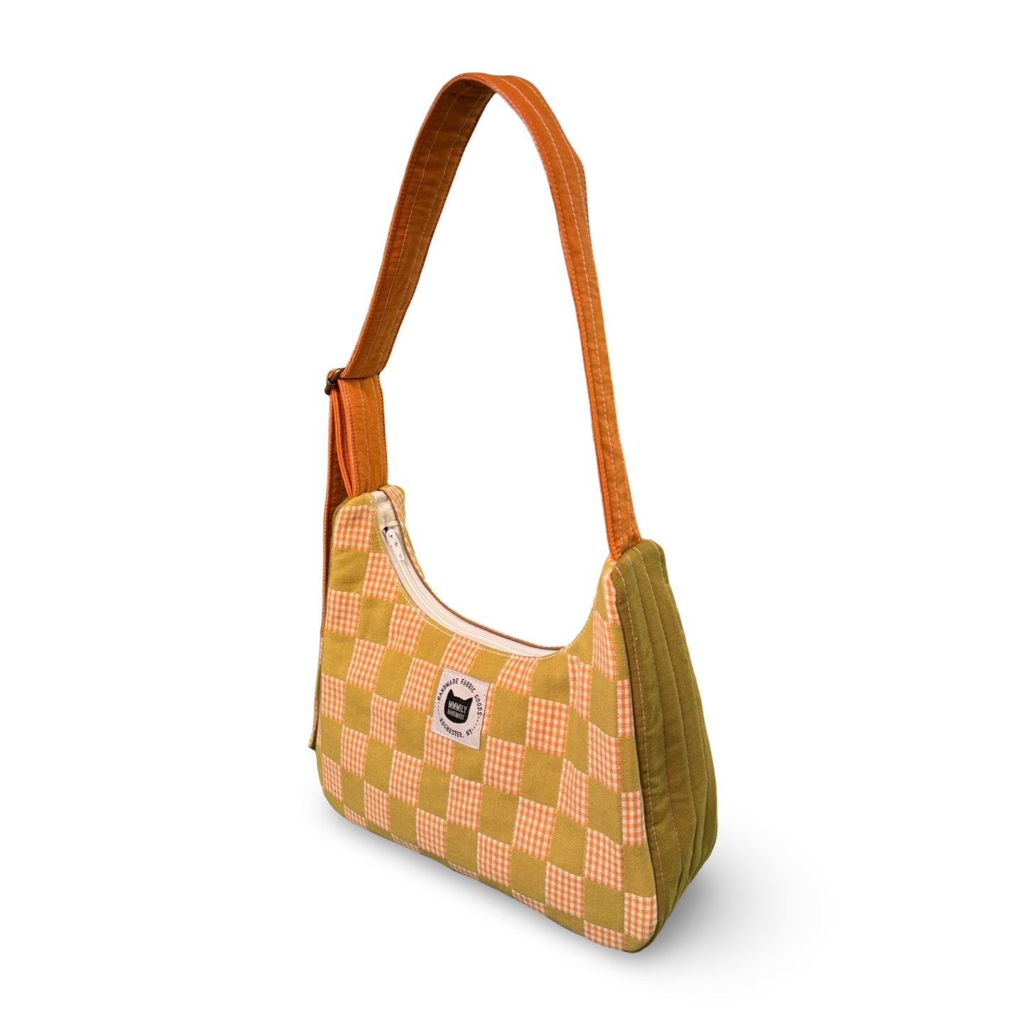 Green Checkered Crescent Bag
