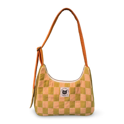 Green Checkered Crescent Bag