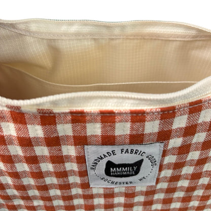 Strawberry Gingham Crescent Bag