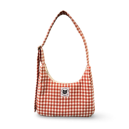 Strawberry Gingham Crescent Bag
