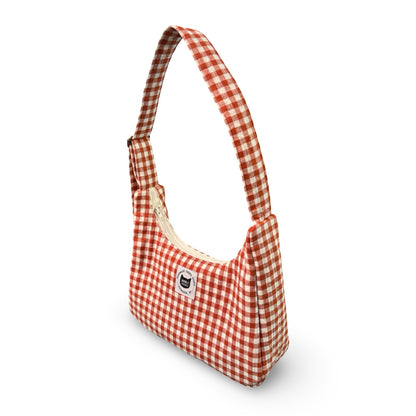 Strawberry Gingham Crescent Bag