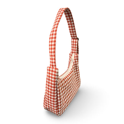 Strawberry Gingham Crescent Bag