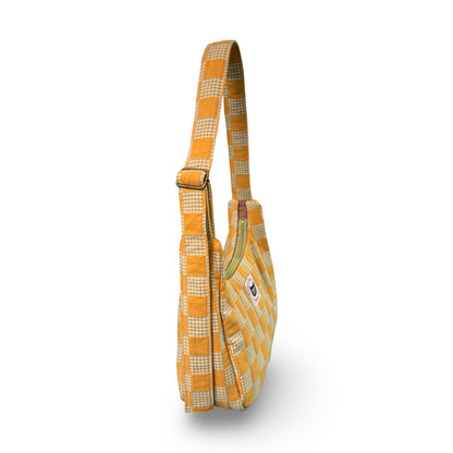 Yellow Checkered Crescent Bag