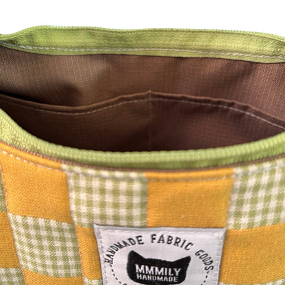 Yellow Checkered Crescent Bag