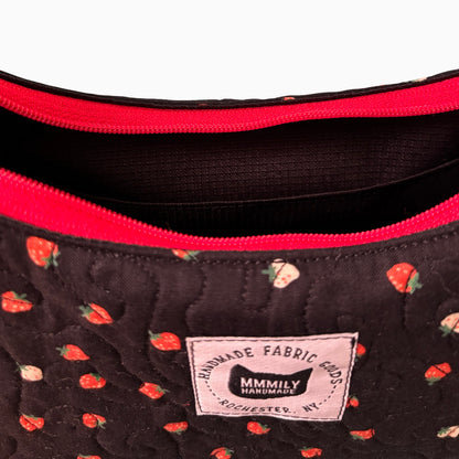 Scattered Strawberries Crescent Bag