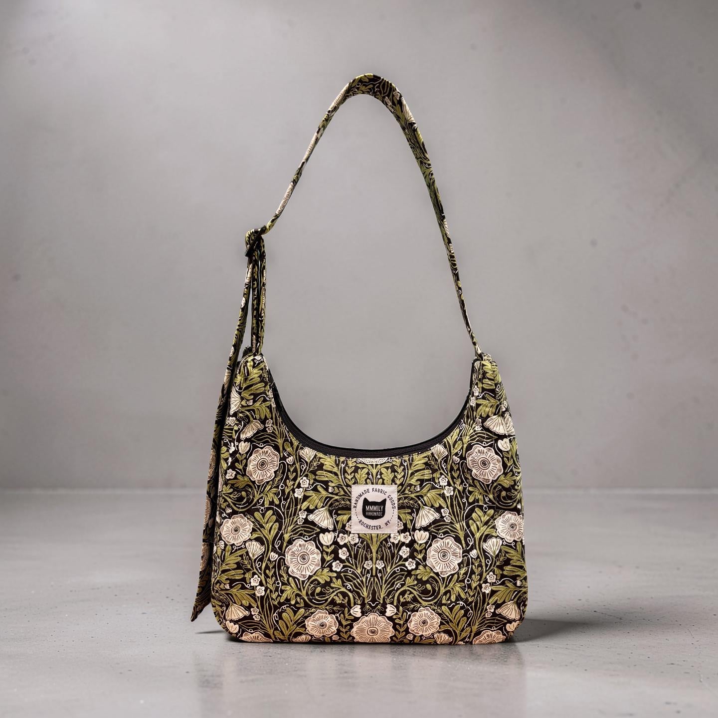 Midnight Garden Crescent Bag