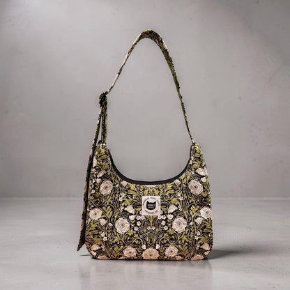 Midnight Garden Crescent Bag