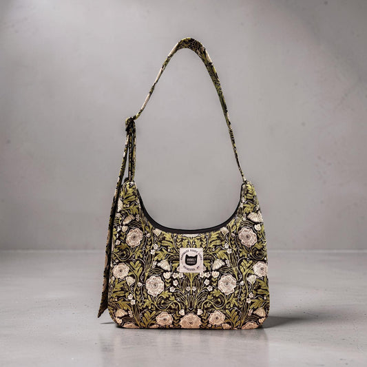 Midnight Garden Crescent Bag