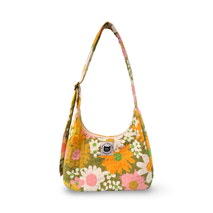 Vintage Floral Crescent Bag
