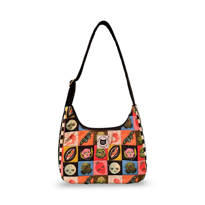 Creatures Checkered Crescent Bag