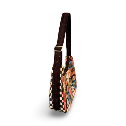 Creatures Checkered Crescent Bag