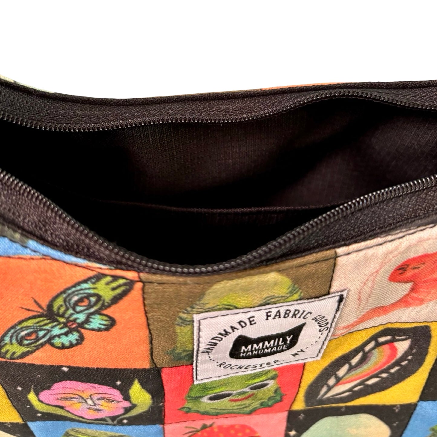Creatures Checkered Crescent Bag