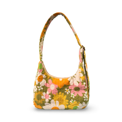 Vintage Floral Crescent Bag