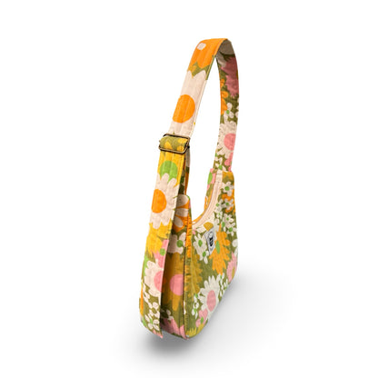 Vintage Floral Crescent Bag