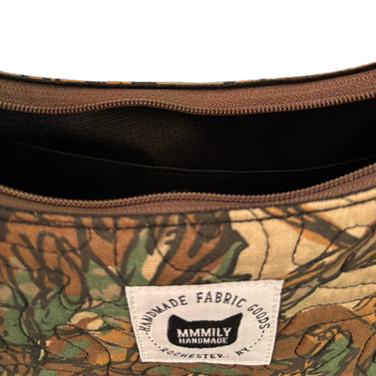 Vintage Woodland Camo Crescent Bag