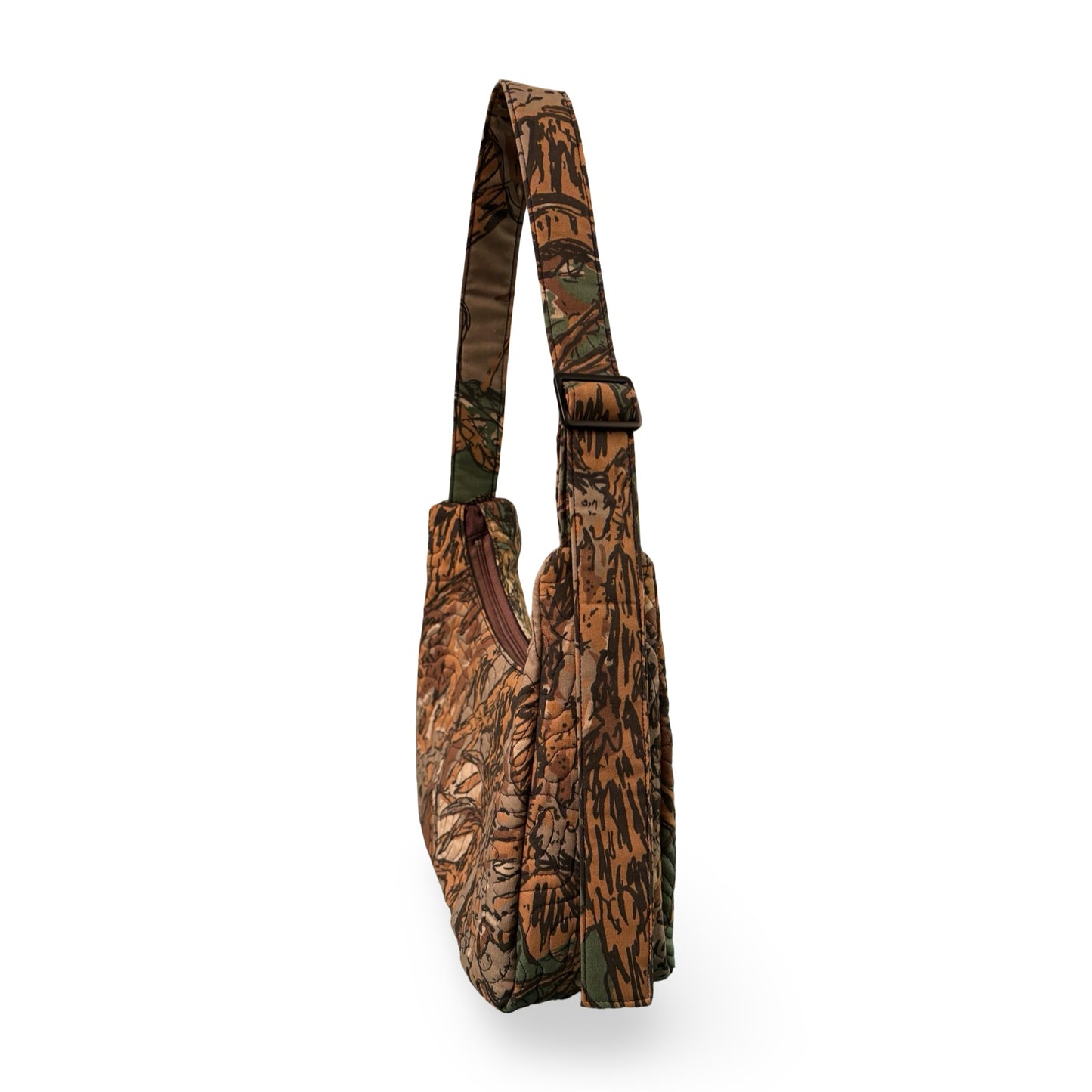 Vintage Woodland Camo Crescent Bag