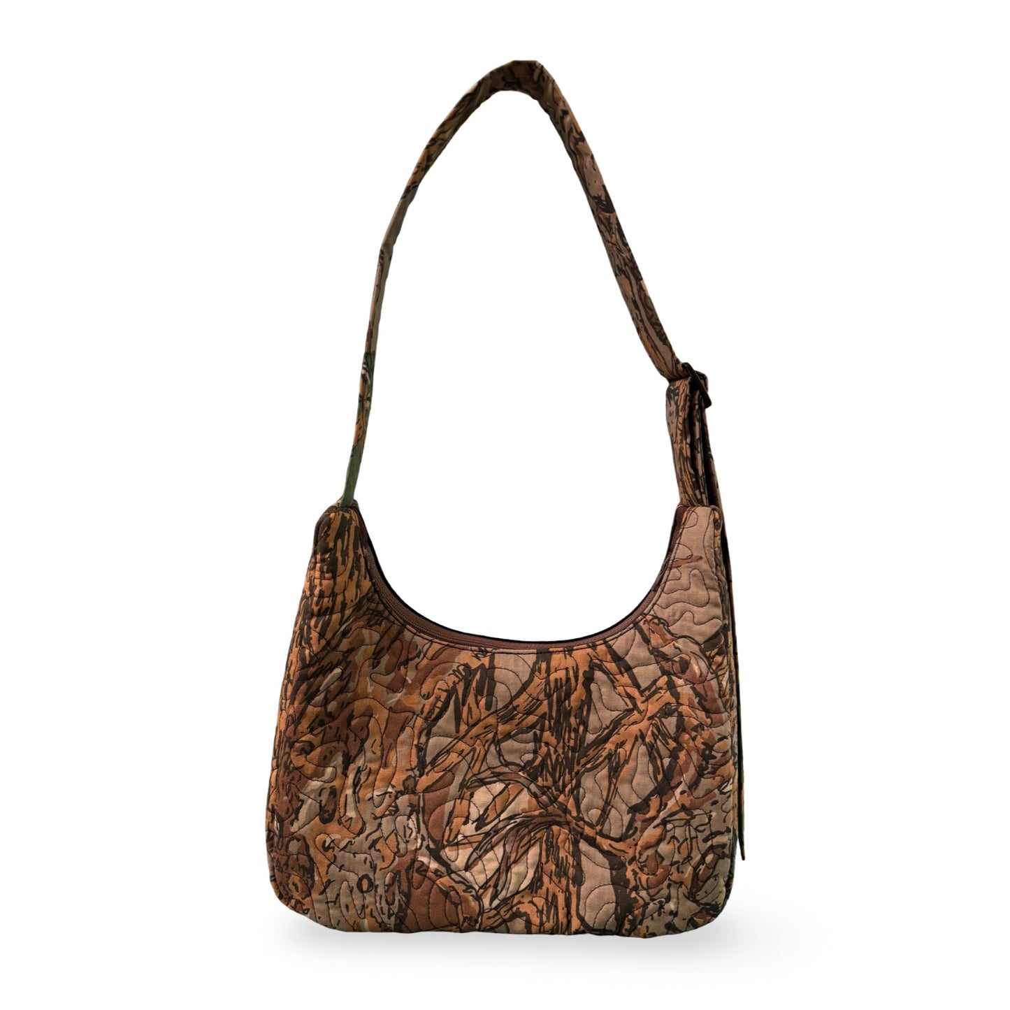 Vintage Woodland Camo Crescent Bag