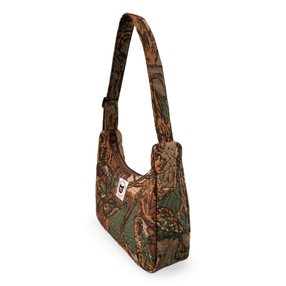 Vintage Woodland Camo Crescent Bag