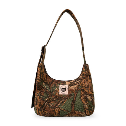 Vintage Woodland Camo Crescent Bag