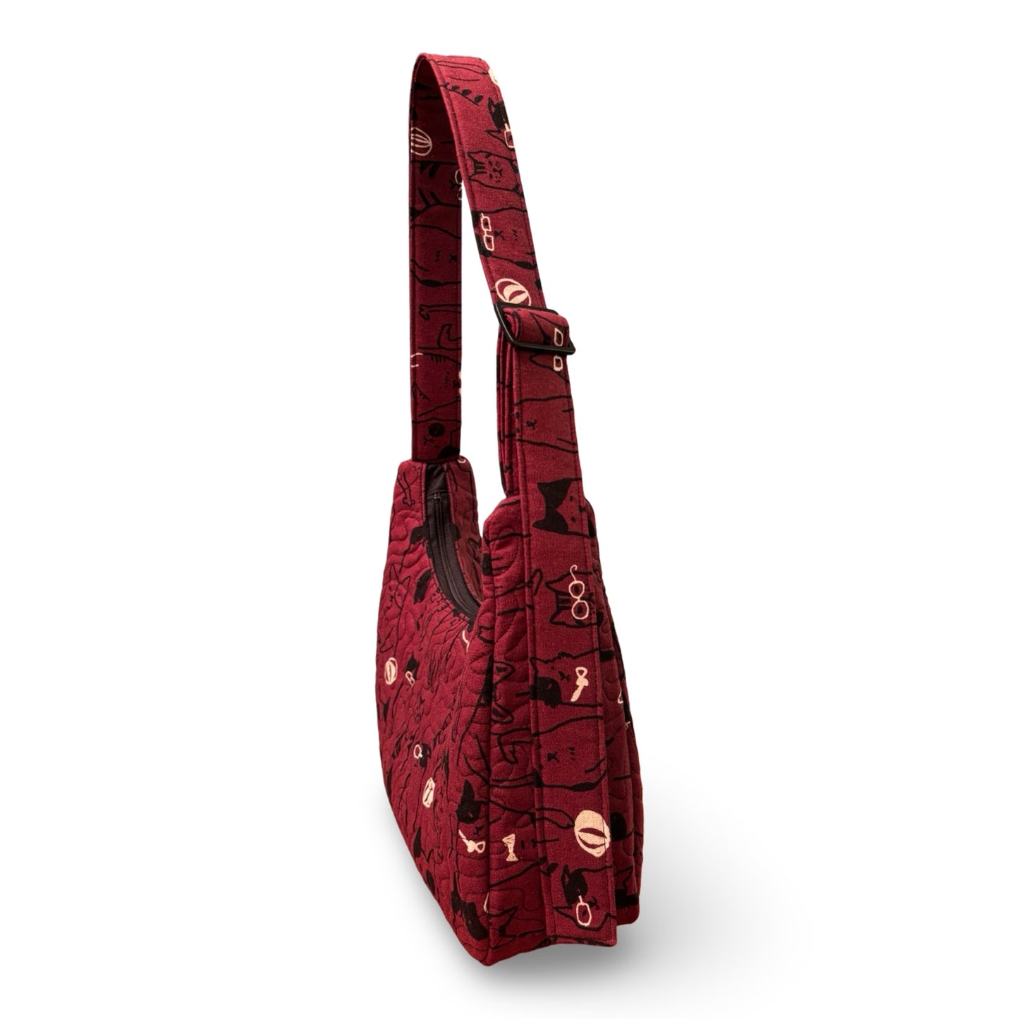 Crimson Kitty Crescent Bag