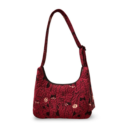 Crimson Kitty Crescent Bag