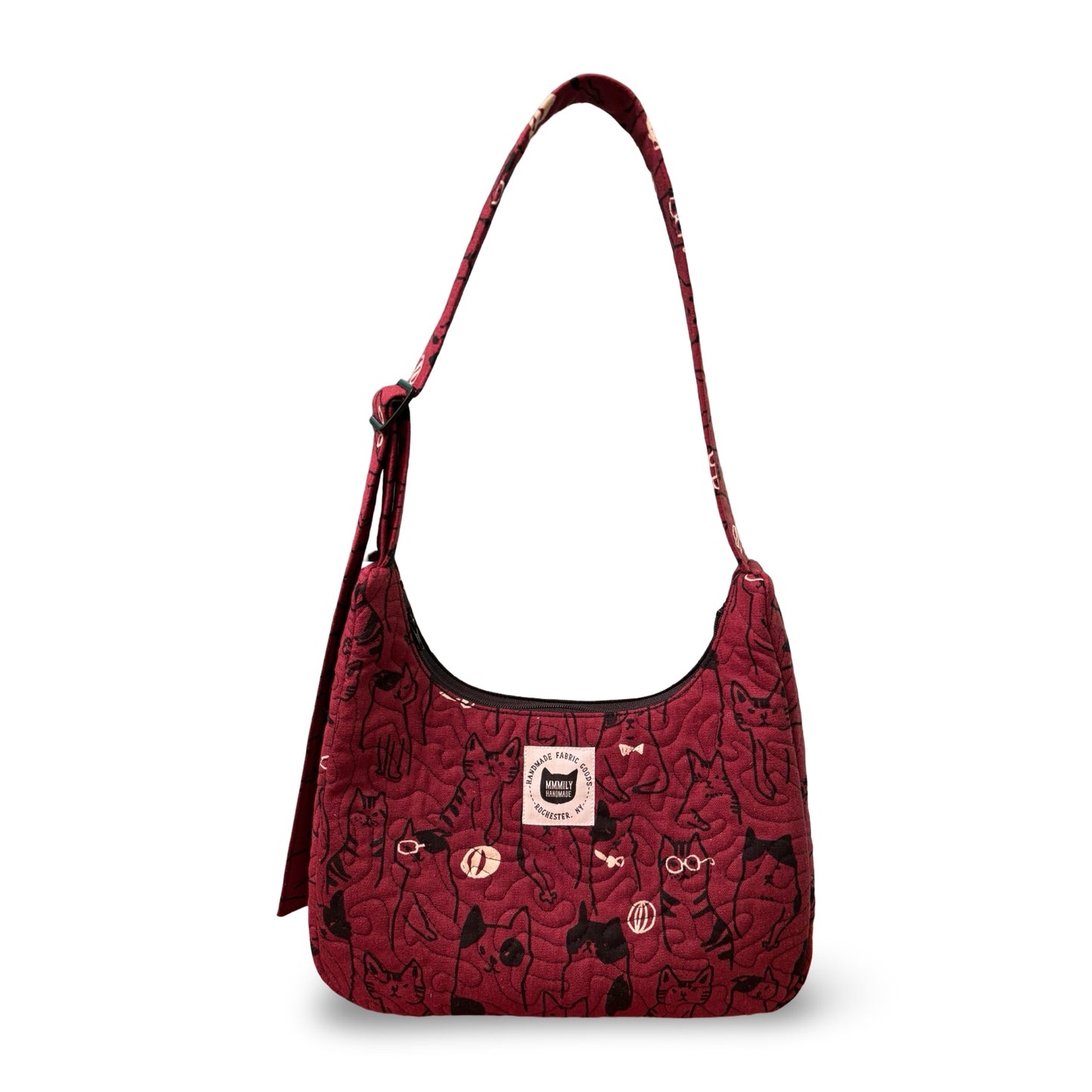 Crimson Kitty Crescent Bag