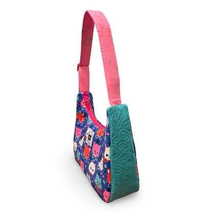 Ribbon & Whiskers Crescent Bag