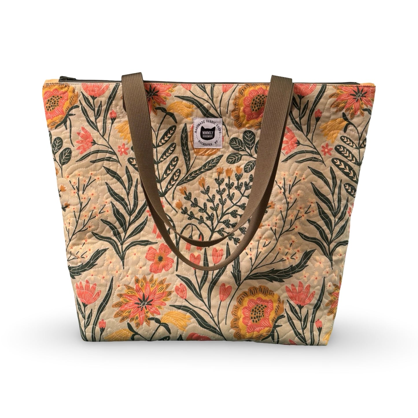 Sage Floral Quilted Tote