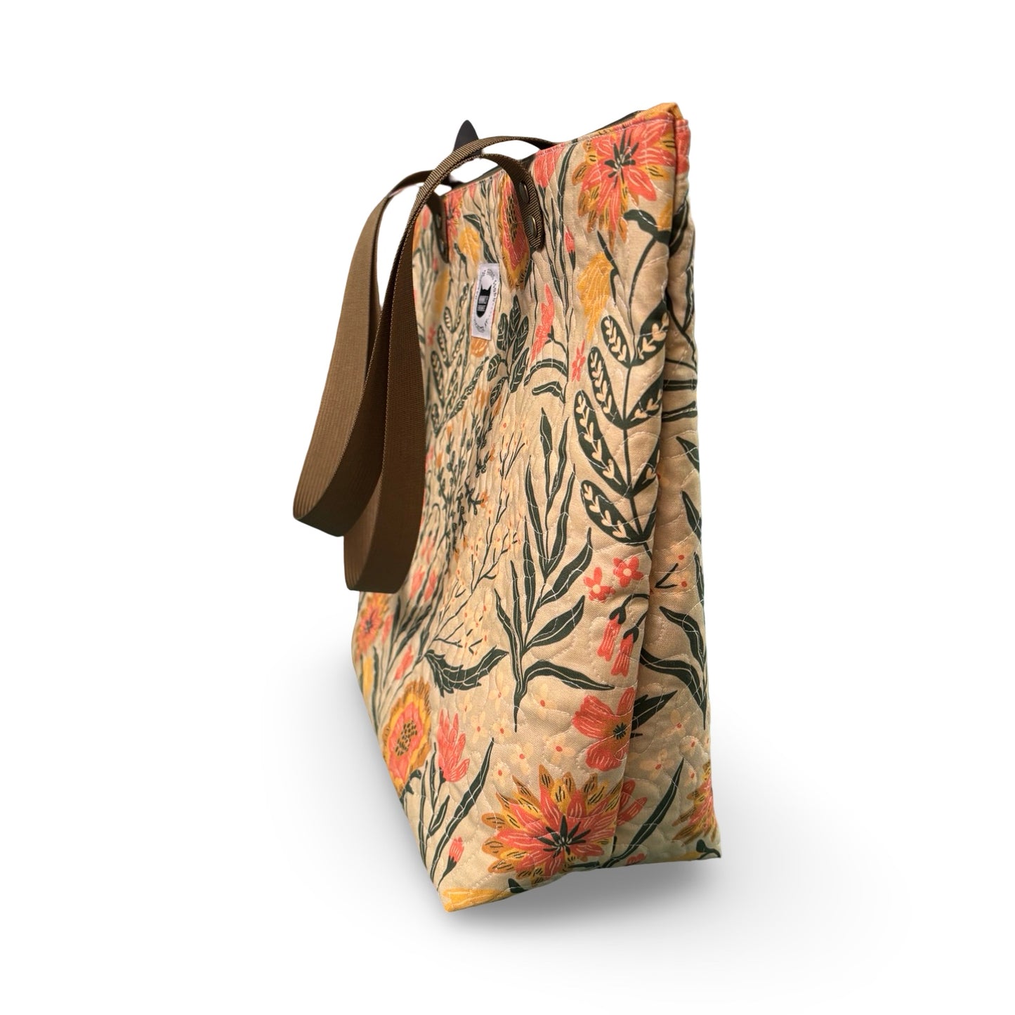 Sage Floral Quilted Tote