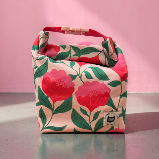 Pink Floral Lunch Bag