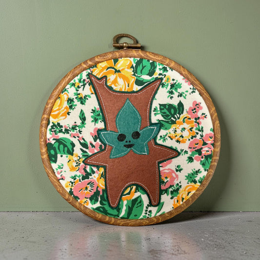 "Floral Korok"  Hoop Wall Hanging