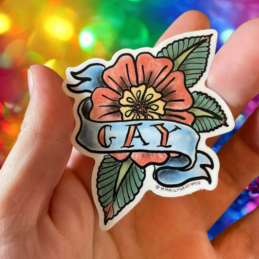 Gay Flower Vinyl Sticker