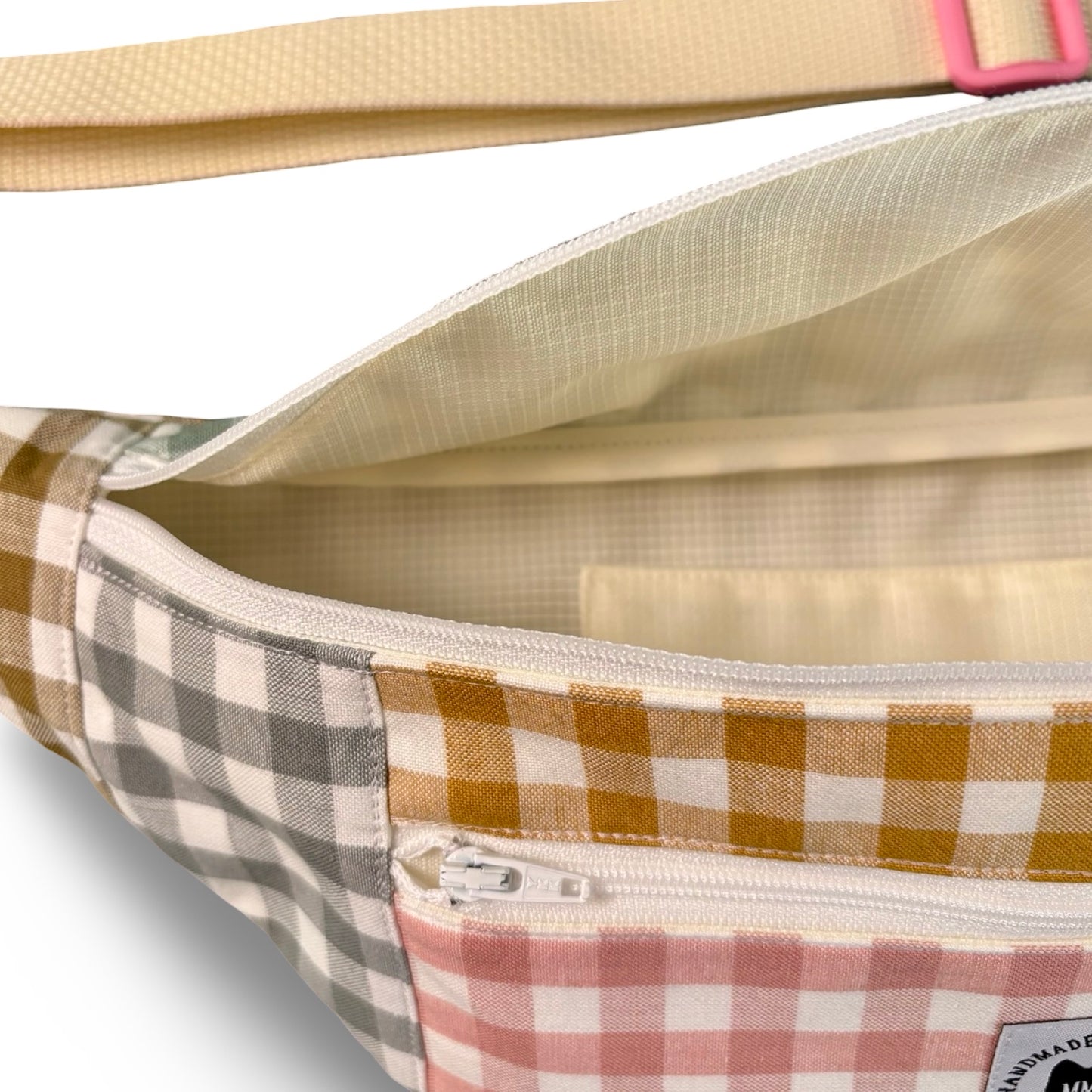 Color-block Gingham Fannypack