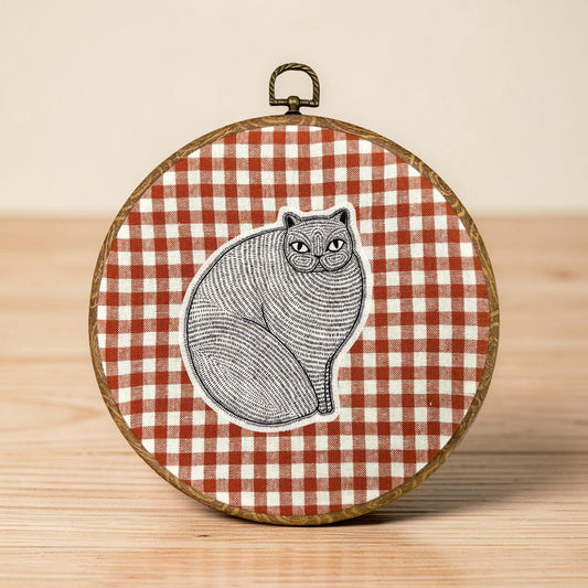 "Country Cat"  Hoop Wall Hanging